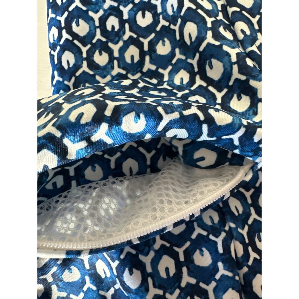 L.L. Bean Short Sleeve Fitness Dress Size XL Nautical Geometric Print Blue White - Picture 16 of 16